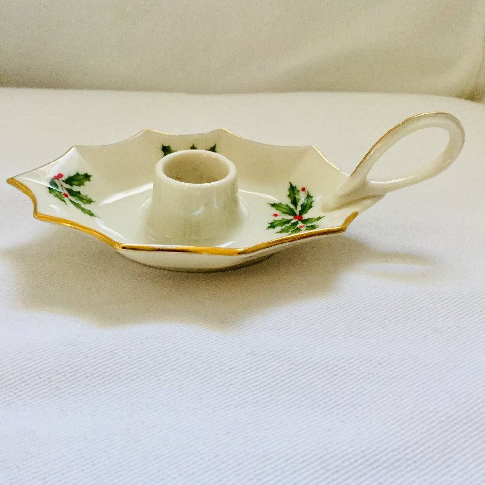 Lenox holly berry taper candle holder